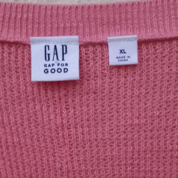 Pink 100% Cotton V Neck Sweater Size XL Eco Friendly Balletcore Spring - Picture 16 of 16